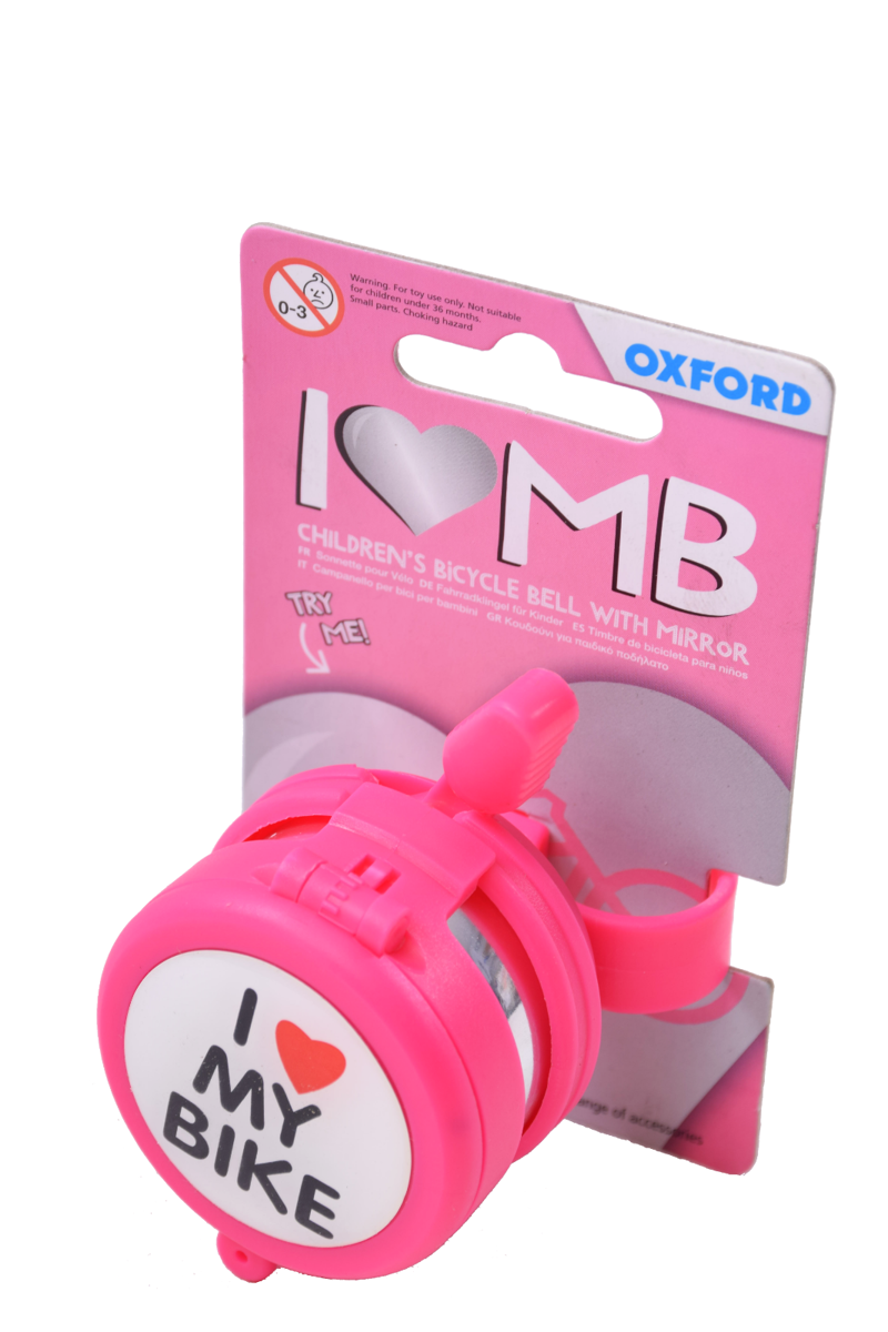 I Love My Bike Bell and Mirror Pink-2